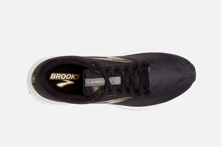 Brooks Running Shoes - Launch 7 Road Mens - Black/Gold - ISO-041785